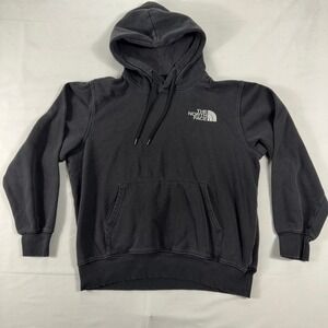 The North Face Mens Medium Black Box Logo Pullover Hoodie Sweatshirt